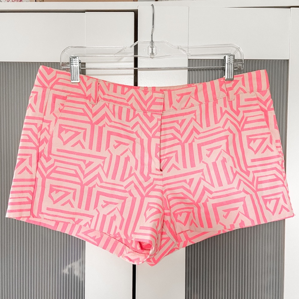 J. Crew hot pink tribal pattern shorts